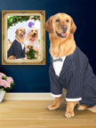 Kostym med fluga för stor hund