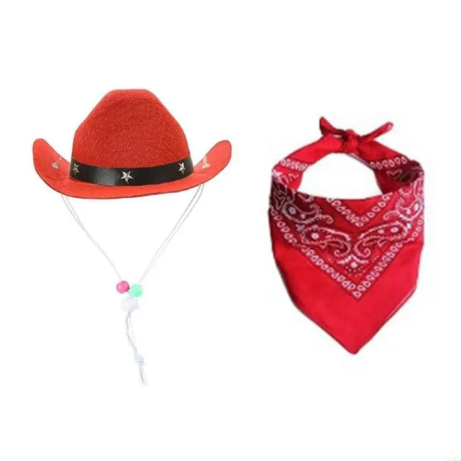 Cowboy kostym hatt & scarf för hund