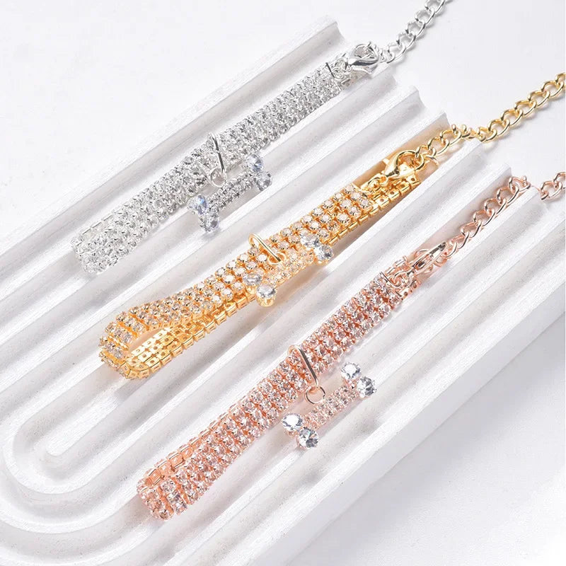 Hundhalsband i strass
