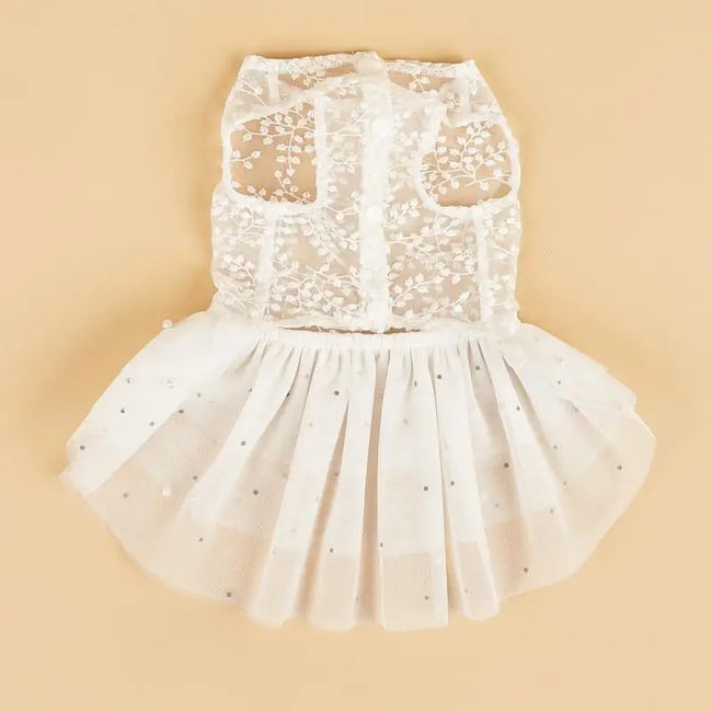 Klänning med broderier för hund