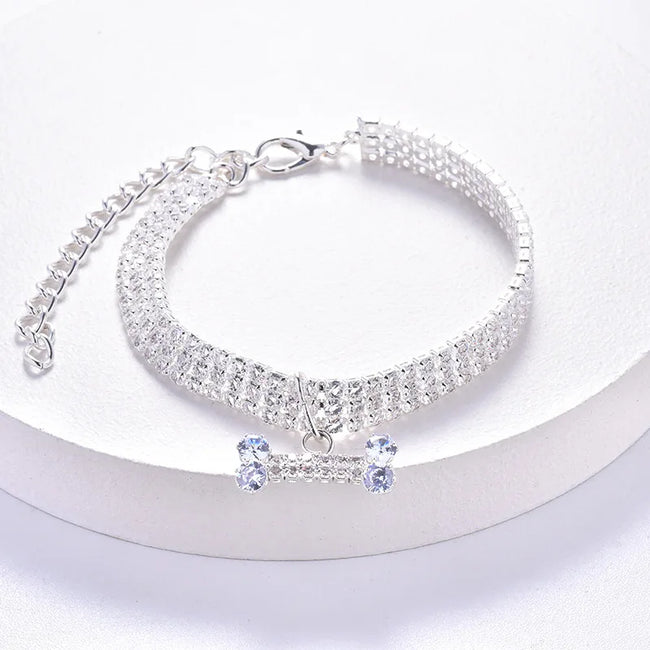 Hundhalsband i strass