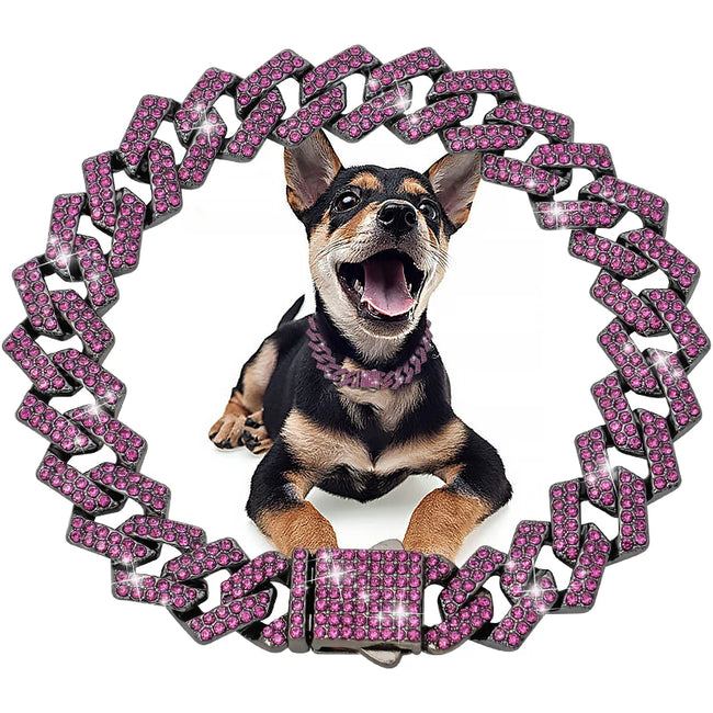 Hundhalsband med strass