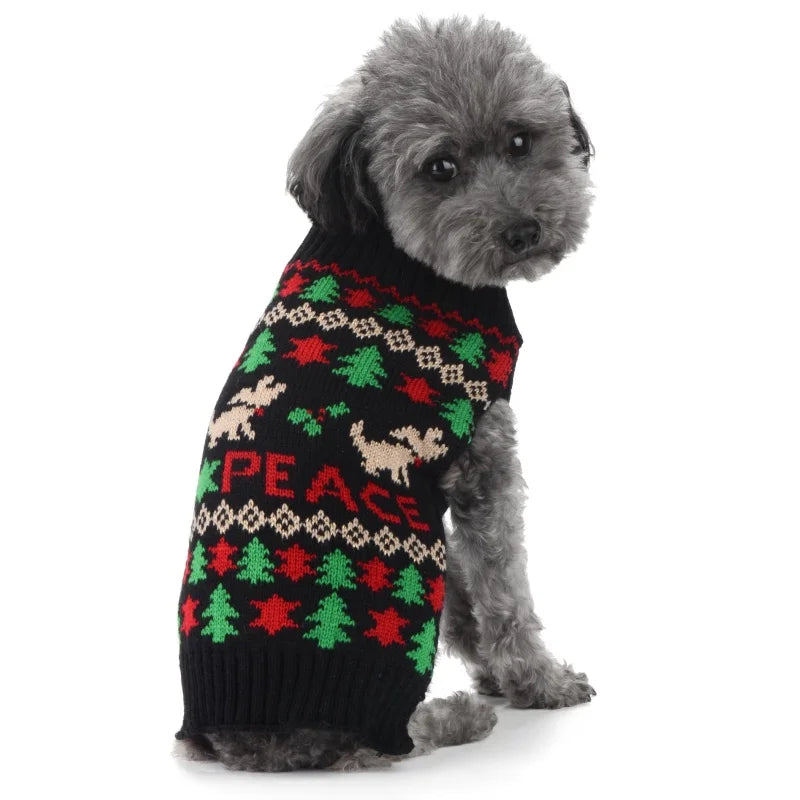 Stickad jultröja för hund