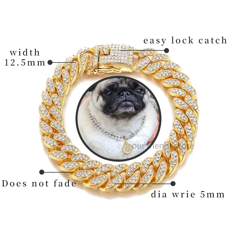 Hundhalsband med strass