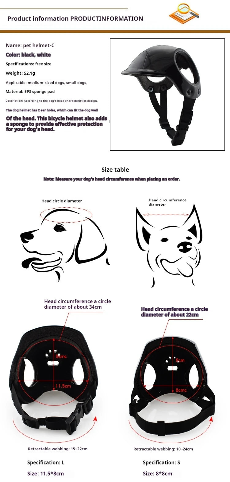 Hjälm för liten hund