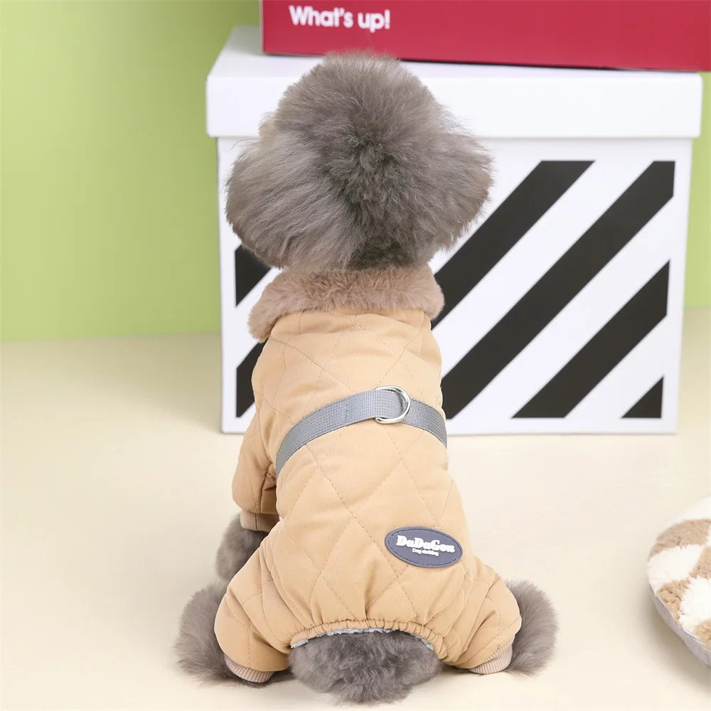 Varmfodrad overall för liten hund