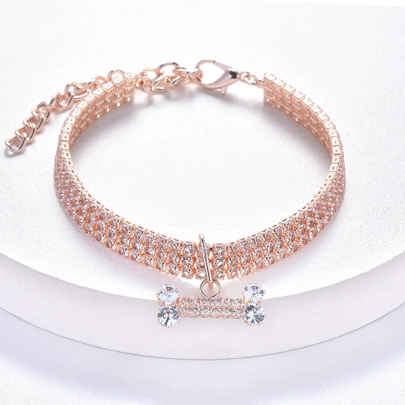 Hundhalsband i strass