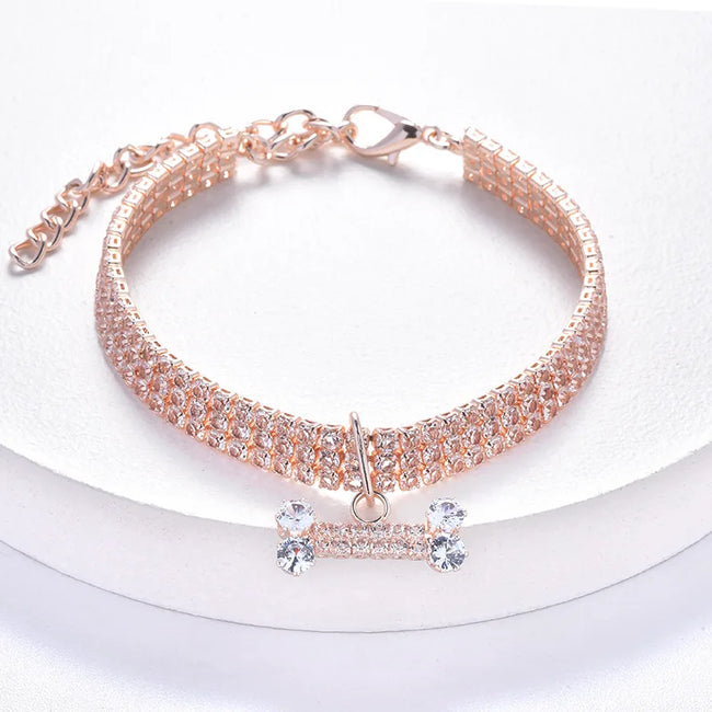 Hundhalsband i strass