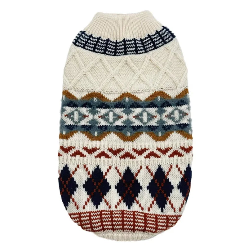 Kabelstickad hundtröja