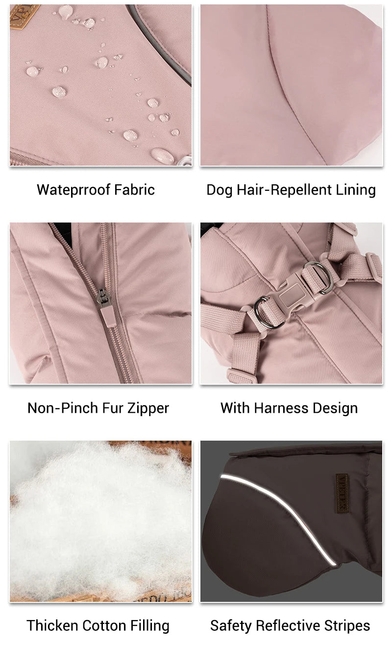 Vinterjacka med sele för hund