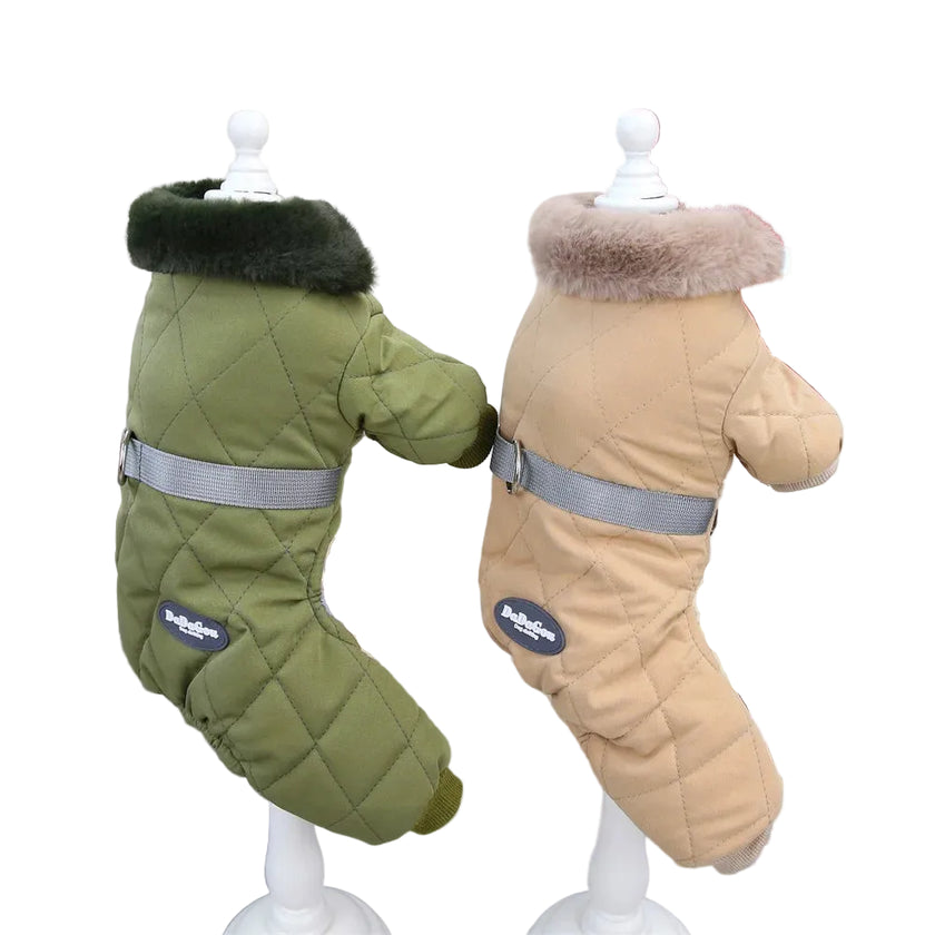 Varmfodrad overall för liten hund