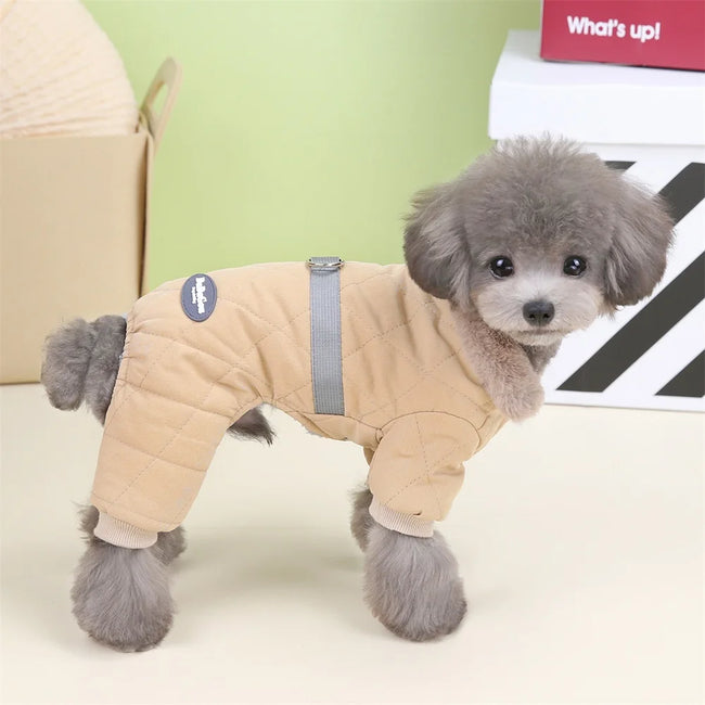 Varmfodrad overall för liten hund