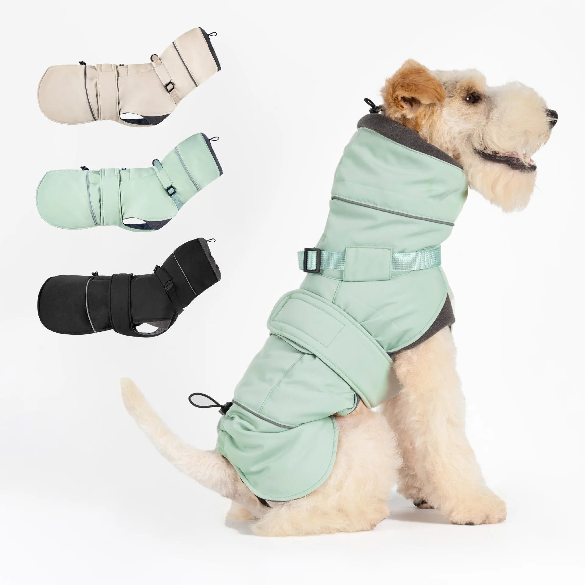 Vinterjacka med hög krage för hund