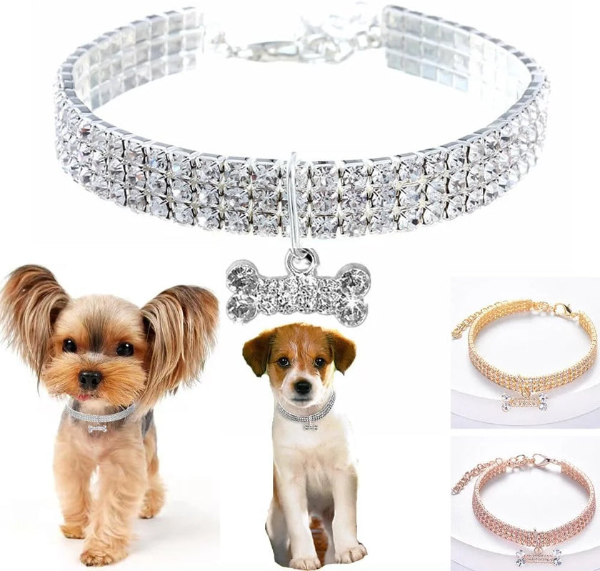 Hundhalsband i strass