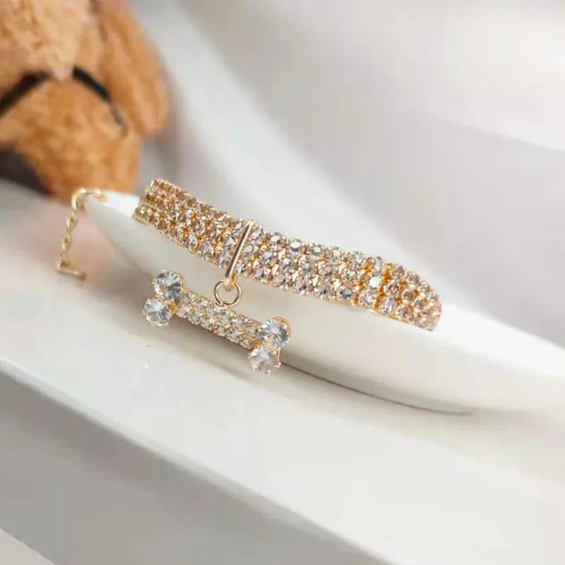 Hundhalsband i strass