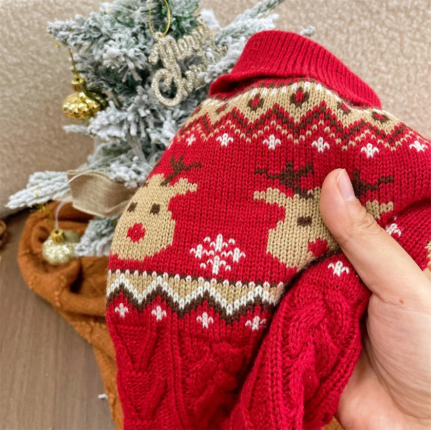 Stickad jultröja för hund