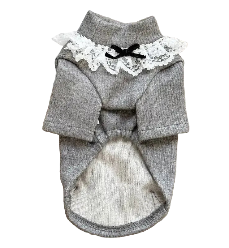 Hundtröja med spetskrage