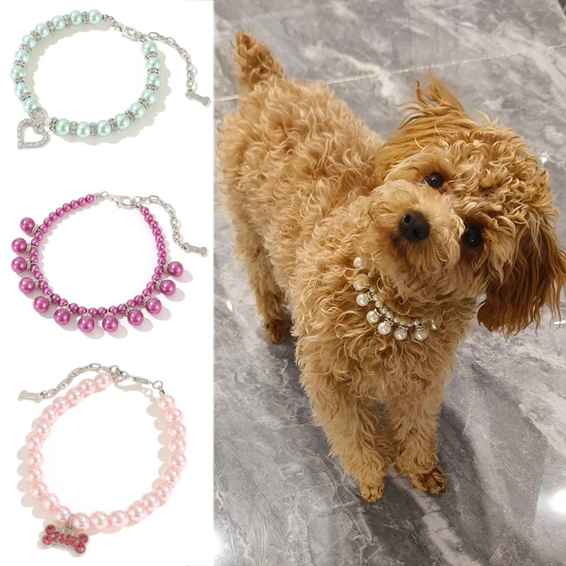 Pärlhalsband för hund