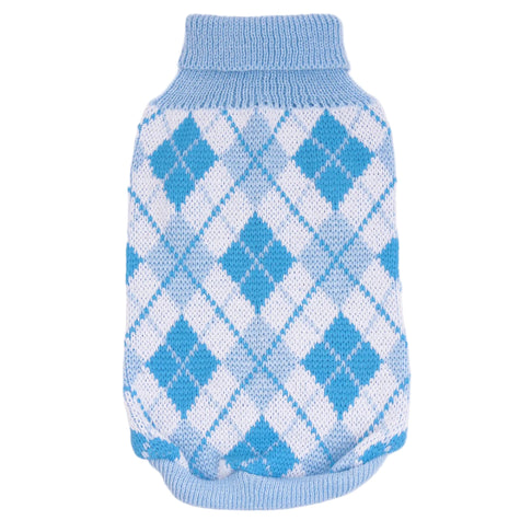 Stickad rutig hundtröja