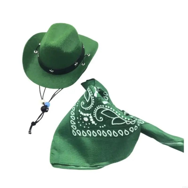 Cowboy kostym hatt & scarf för hund