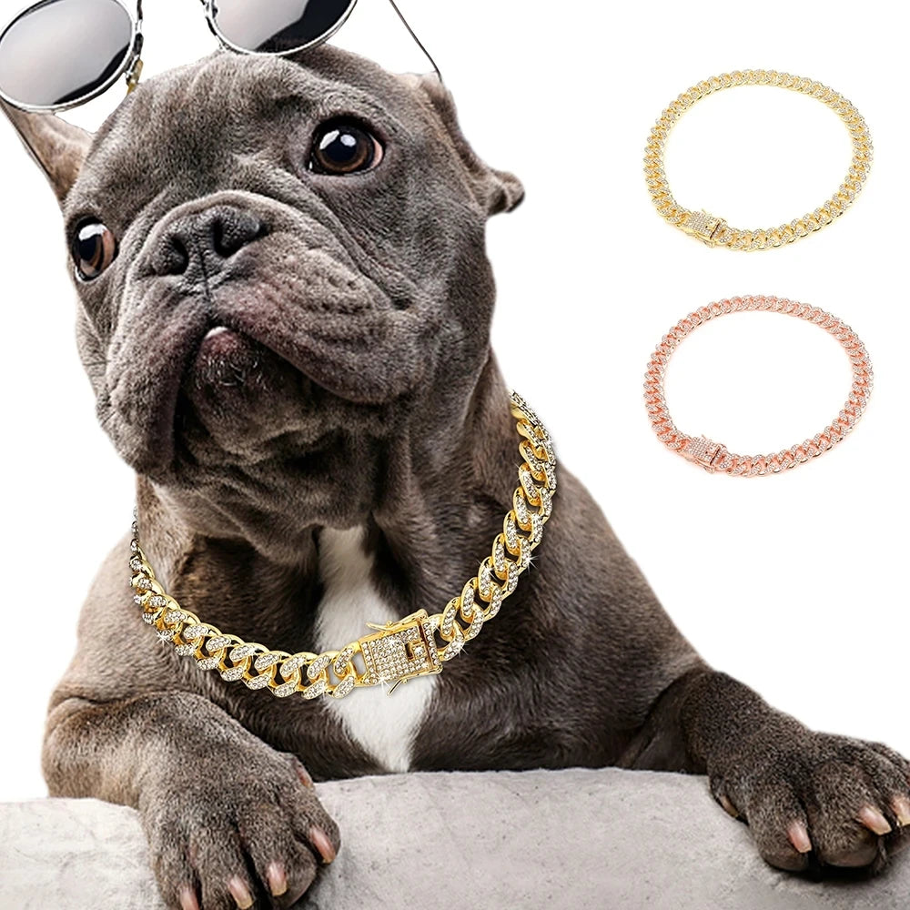 Hundhalsband med strass
