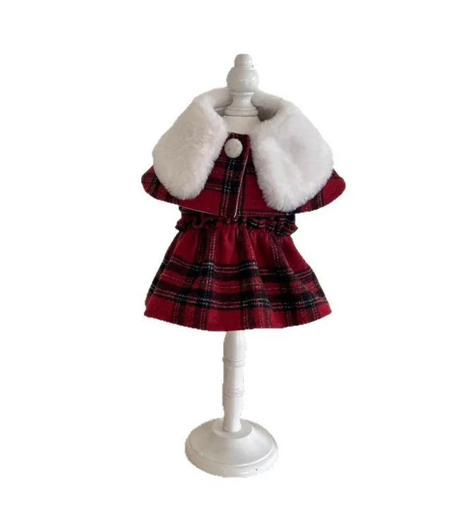 Julklänning med pälskrage